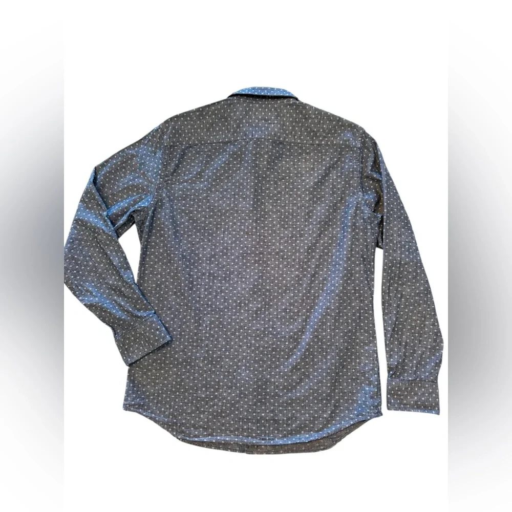 Banana Republic Slim Fit Size L Men's Denim Blue w/ White Long Sleeve Shirt